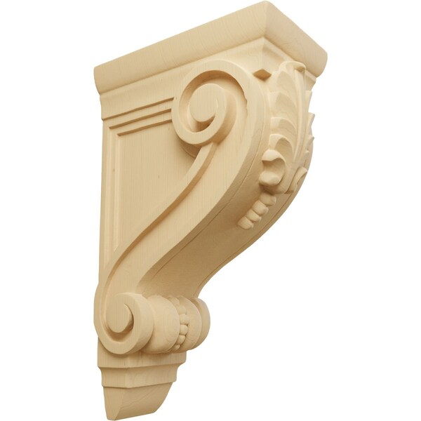 Ekena Millwork 4 3/4"W x 8"D x 13 1/4"H Large Fig Leaf Corbel, Alder COR04X08X13FIAL - main